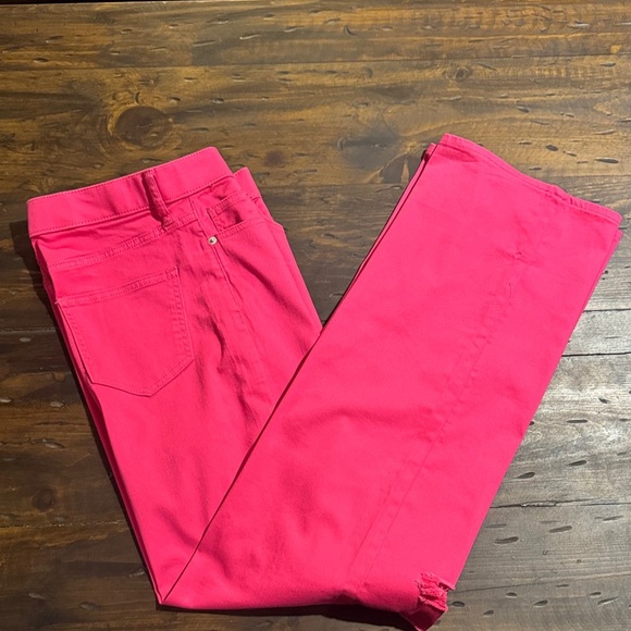 New York & Company Denim - New York & Company Ultra High Rise Wide Leg Jeans in Pink (TALL)